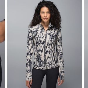 Lululemon Forme Jacket Cuffins Great Granite Black Mohave Tan Size 4 Zip Top